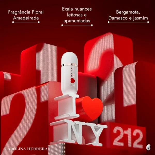 212 Vip Rose I Love NY Carolina Herrera Eau de Parfum - 80ML - Imagem 3