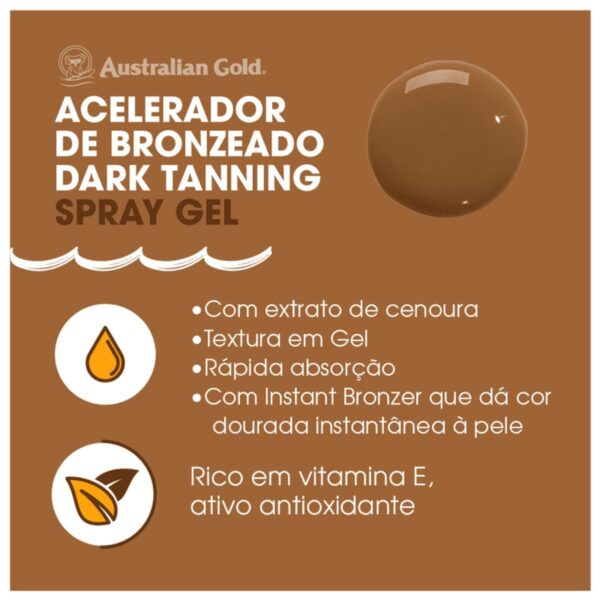 Australian Gold Dark Tanning - Spray Bronzeador 237g - Imagem 3